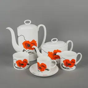 WEDGWOOD Susie Cooper CORNPOPPY Tea & Coffee Set 22pcs