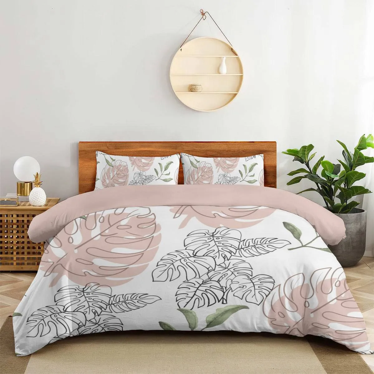 White Floral Four Piece Quilted Cover Set