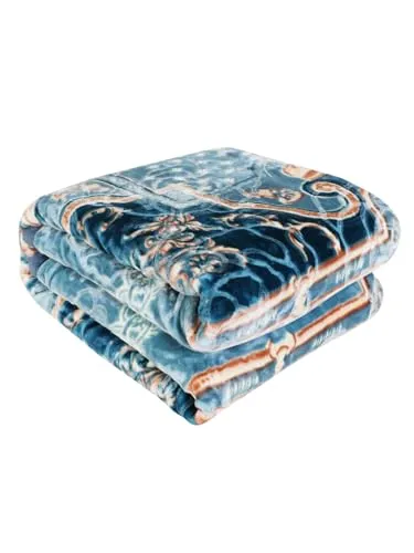 WINSTON HOME Cloudy Super Soft Fabric Floral Printed Heavyduty Luxury Ultra 2 Ply Double Blanket for Winters with English Colors & Stylish Bag Packing (Pack of 1) (P-4)