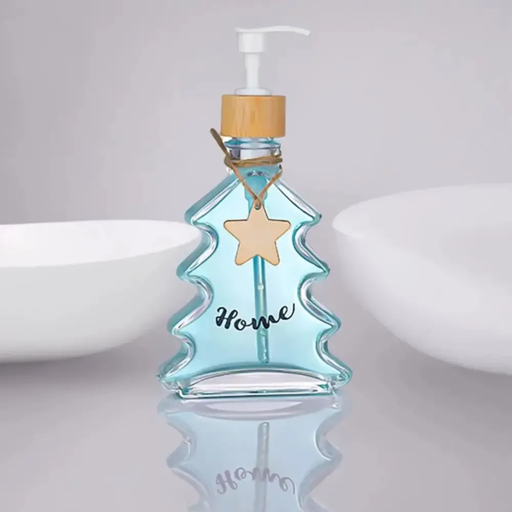 Yeknu Christmas Tree Soap Dispenser Liquid Soap Dispenser Bathroom Glass Hand Sanitizer Lotion Bottle Household Storage Accessories