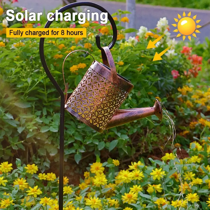 YM Ming - Waterproof Solar Energy Watering Can Fairy Light Garden Decor