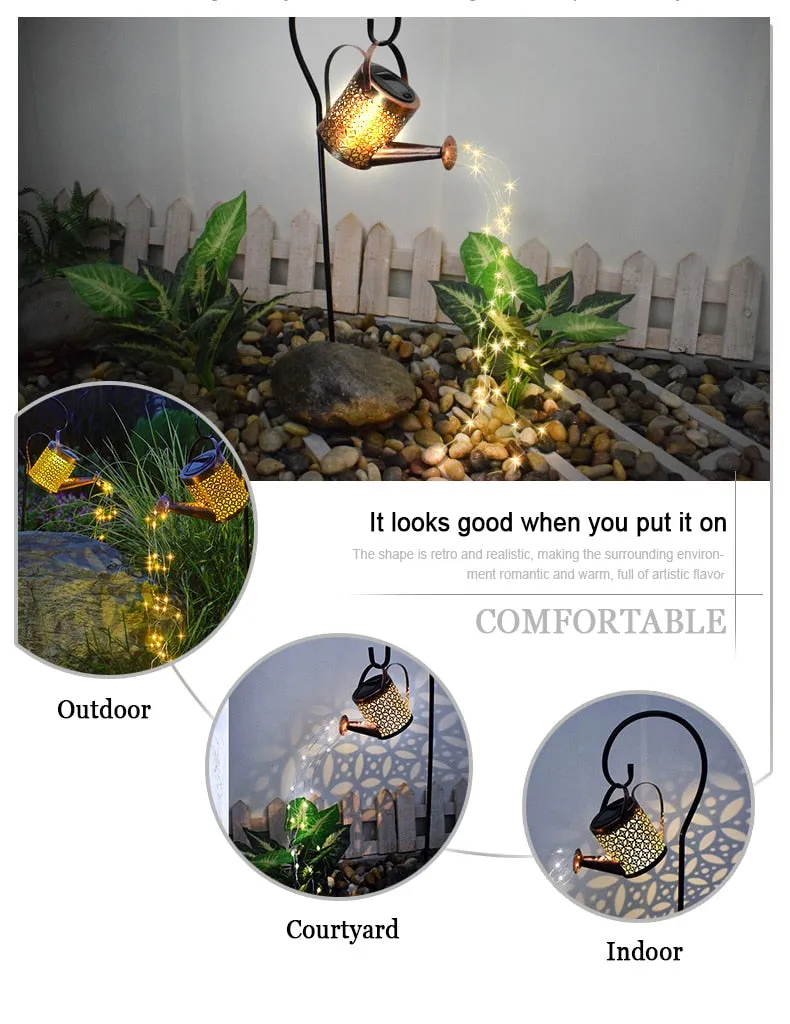 YM Ming - Waterproof Solar Energy Watering Can Fairy Light Garden Decor