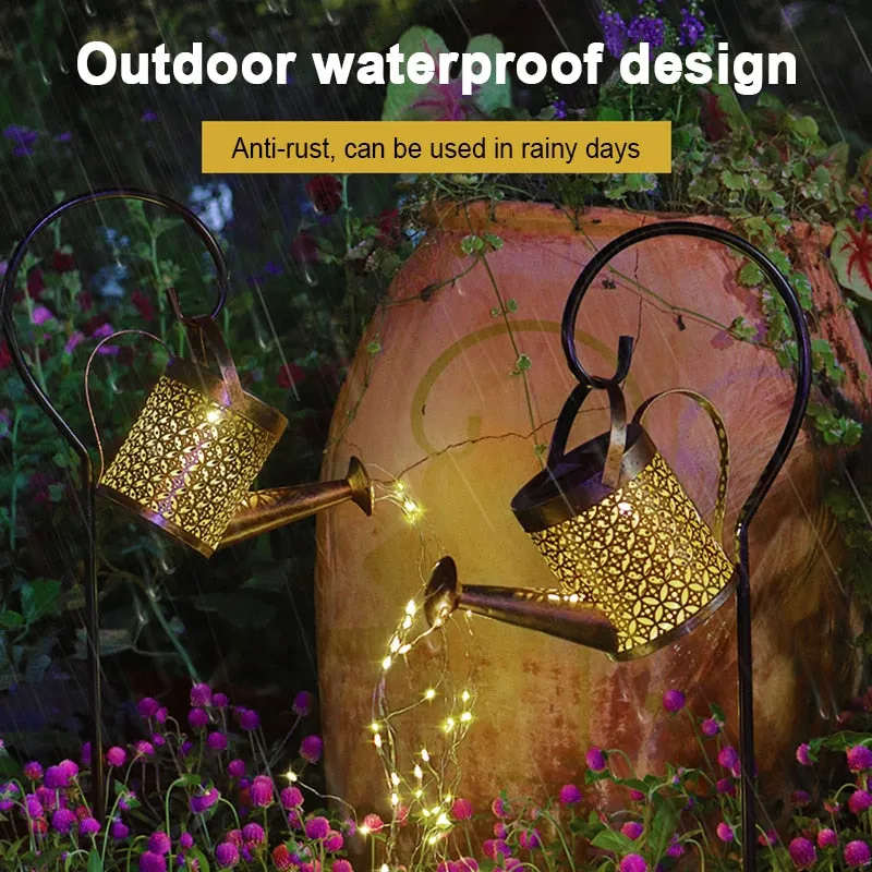 YM Ming - Waterproof Solar Energy Watering Can Fairy Light Garden Decor