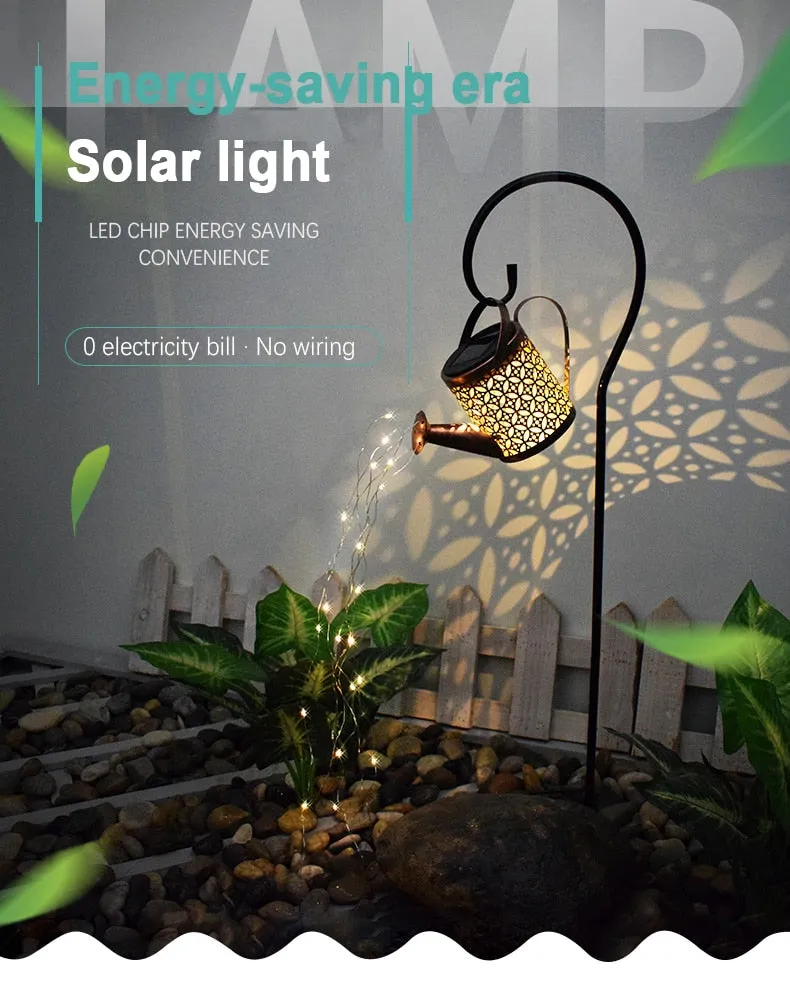 YM Ming - Waterproof Solar Energy Watering Can Fairy Light Garden Decor