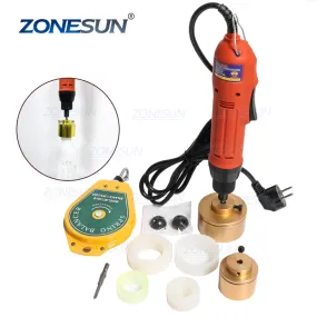 ZONESUN 28-32mm Plastic Bottle Capper Portable Automatic Electric Capping Machine Cap Screwing Machine Electric Sealing Machine