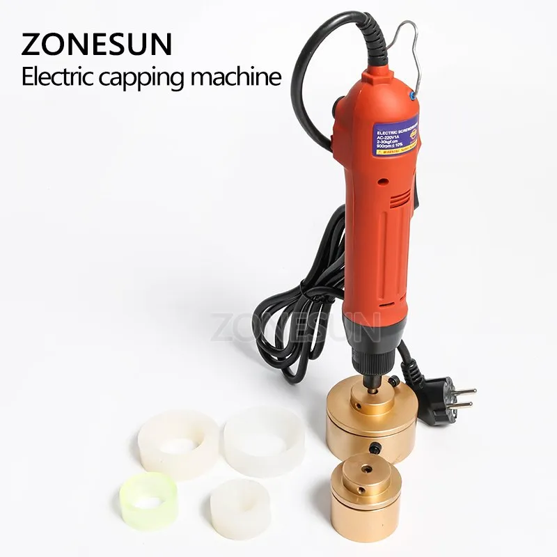 ZONESUN 28-32mm Plastic Bottle Capper Portable Automatic Electric Capping Machine Cap Screwing Machine Electric Sealing Machine