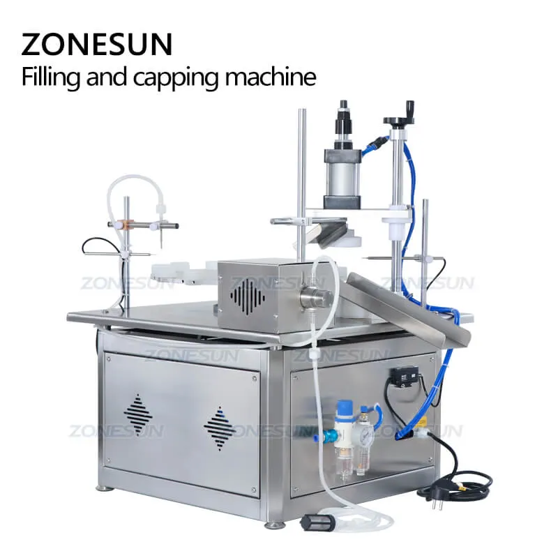 ZS-AFC1C Rotary Automatic Perfume Mini Tester Liquid Glass Small Bottle Vial Monoblock Filling Pressing Capping Machine