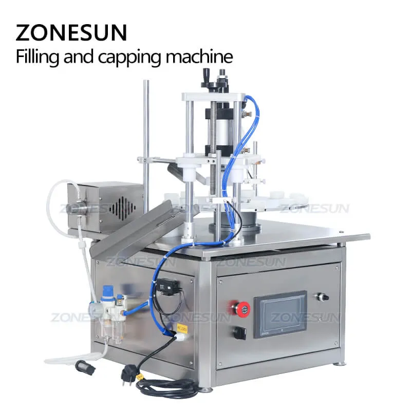 ZS-AFC1C Rotary Automatic Perfume Mini Tester Liquid Glass Small Bottle Vial Monoblock Filling Pressing Capping Machine